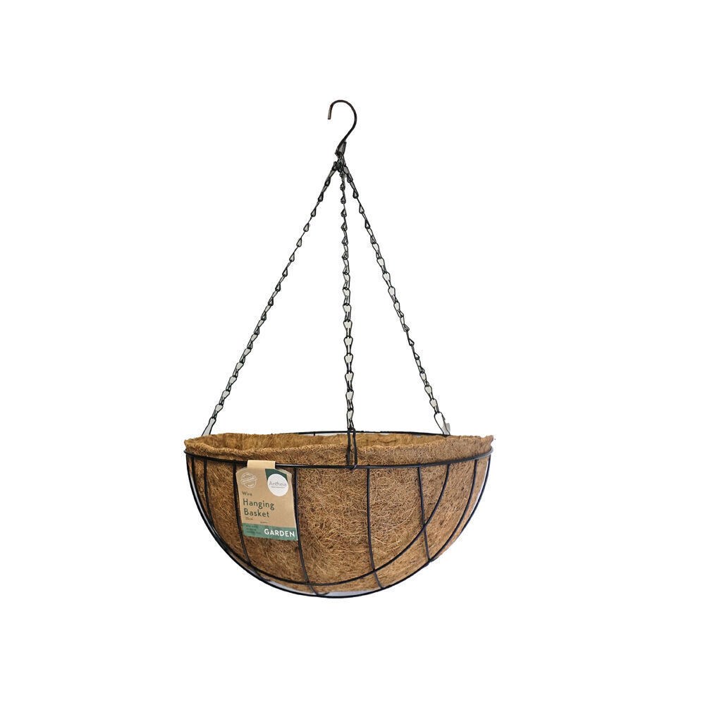 Antheia Green Homewares Coconut Fibre Hanging Plants Basket & Liner 35cm (3 Pack) — image 2