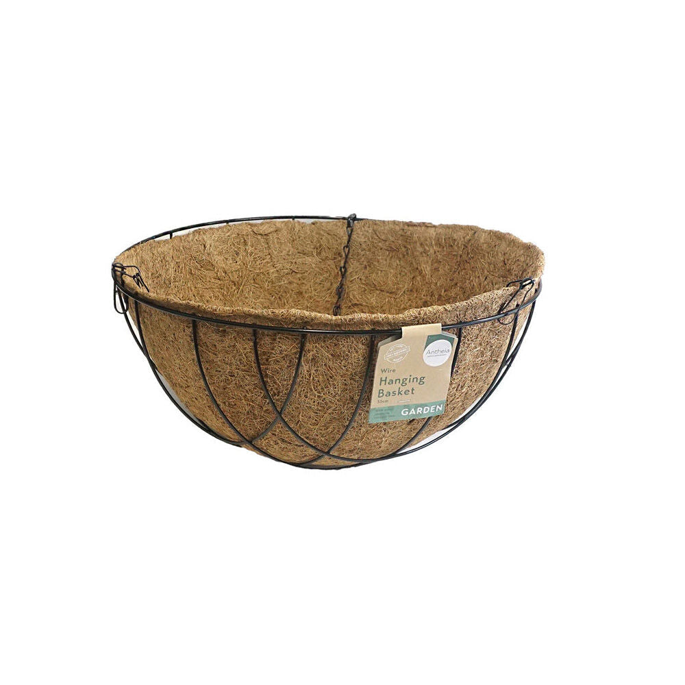 Antheia Green Homewares Coconut Fibre Hanging Plants Basket & Liner 35cm — image 2