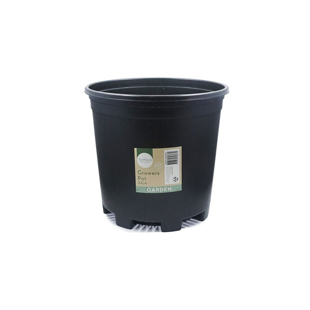 Antheia Green Homewares Plastic Growers Pot Plant Container Black 22cm (12 Pack) — image 2