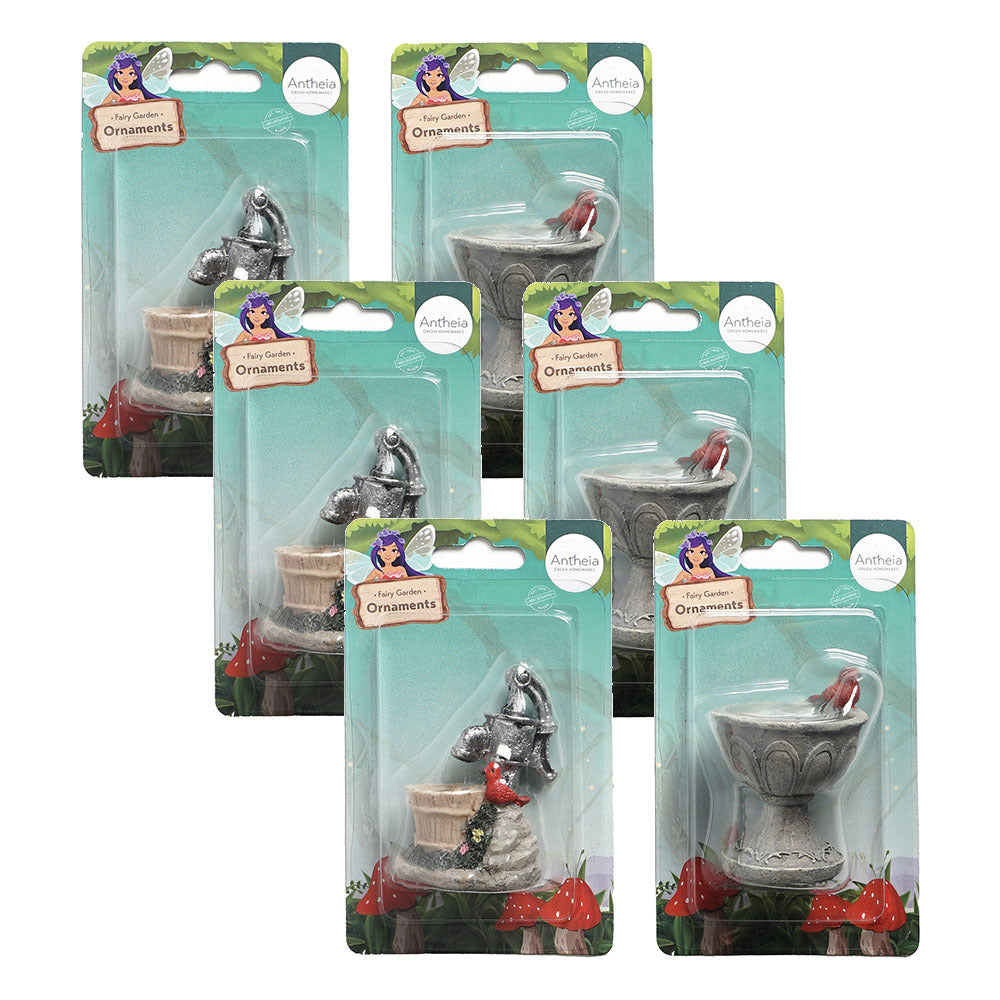 Antheia Green Homewares Fairy Garden Mini Garden Decor Assorted (6 Pack)