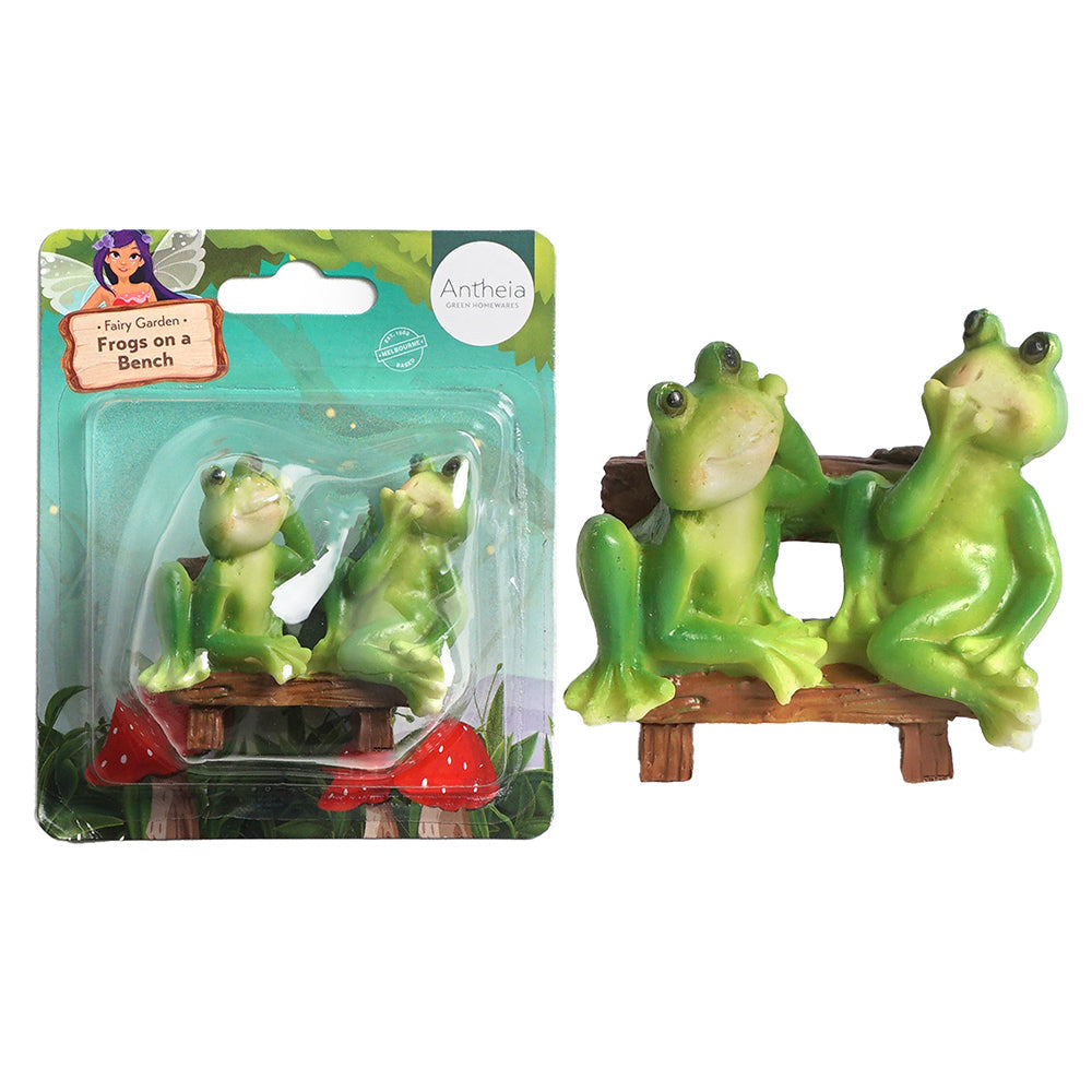 Antheia Green Homewares Plant/Pot Decor Fairy Garden Frogs On Bench Assorted (6 Pack) — image 3