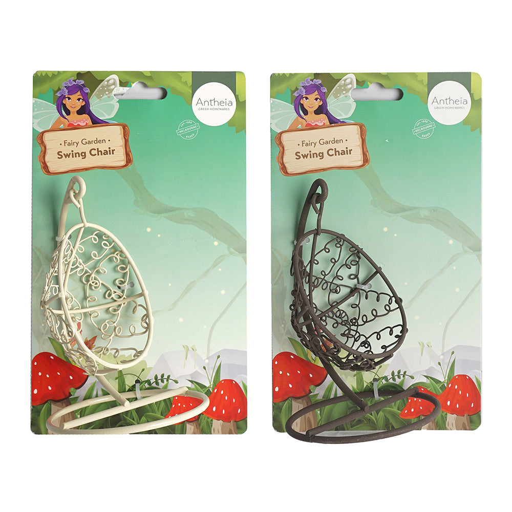Antheia Green Homewares Plant/Pot Decor Fairy Garden Metal Swing Chair Asstd (6 Pack) — image 3