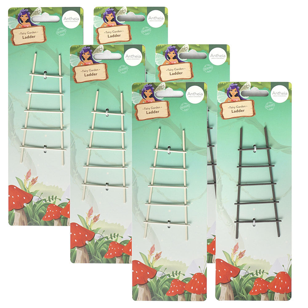 Antheia Green Homewares Outdoor Plant/Pot Decor Fairy Garden Ladder Asstd (6 Pack)