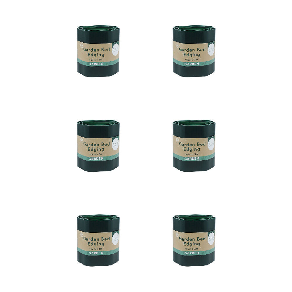 Antheia Green Homewares Wave Design Garden Edge Border Home Decor Green 10cm (6 Pack)