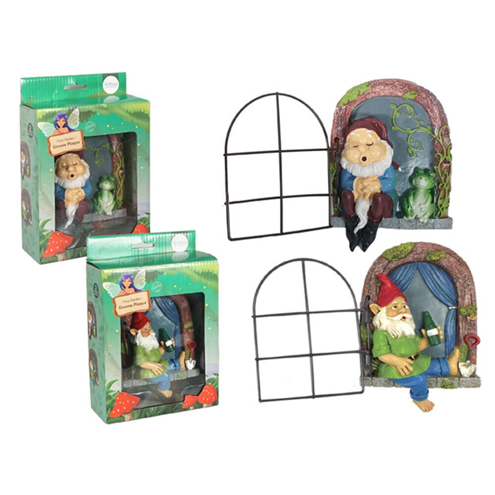Antheia Green Homewares Fairy Garden Gnome Plaque Home Decor Assorted 21cm — image 2