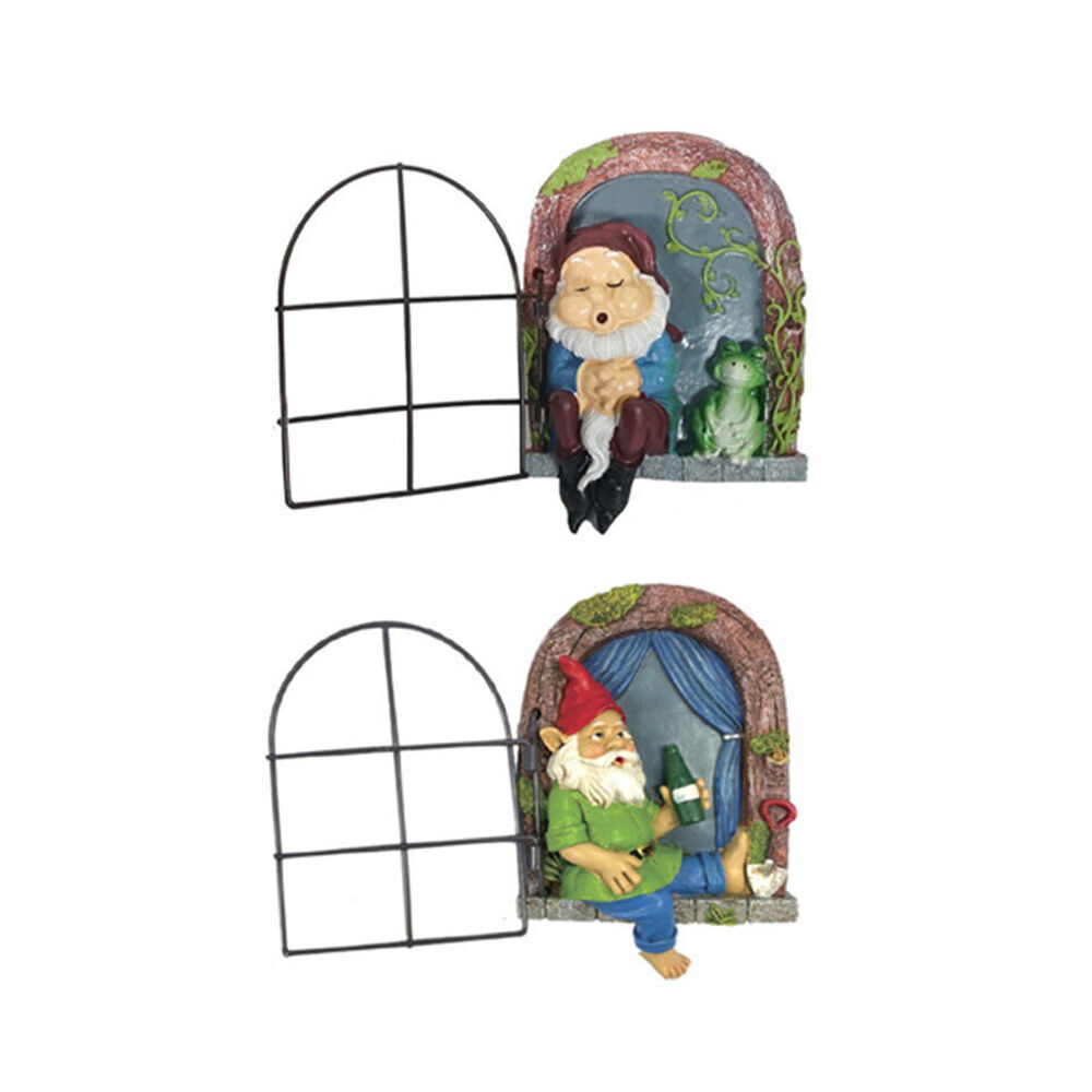 Antheia Green Homewares Fairy Garden Gnome Plaque Home Decor Assorted 21cm (2 Pack)