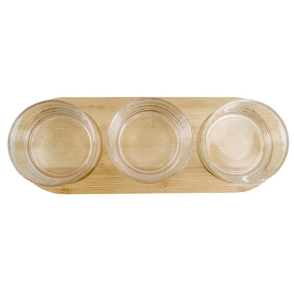 NF Living 3pc NF Living Serving Glass Tray 30cm Natural Bamboo (2 Pack) — image 4