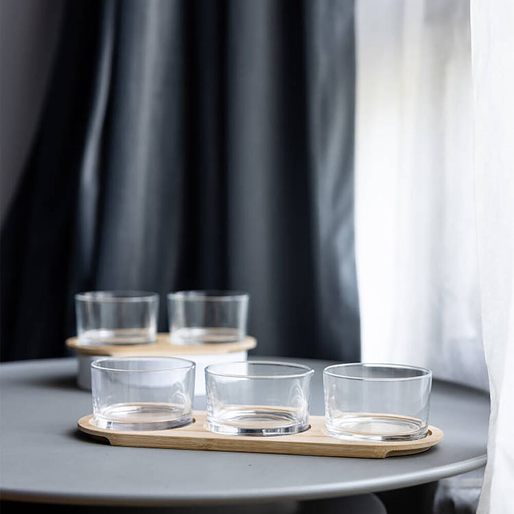 NF Living 3pc NF Living Serving Glass Tray 30cm Natural Bamboo (2 Pack) — image 5
