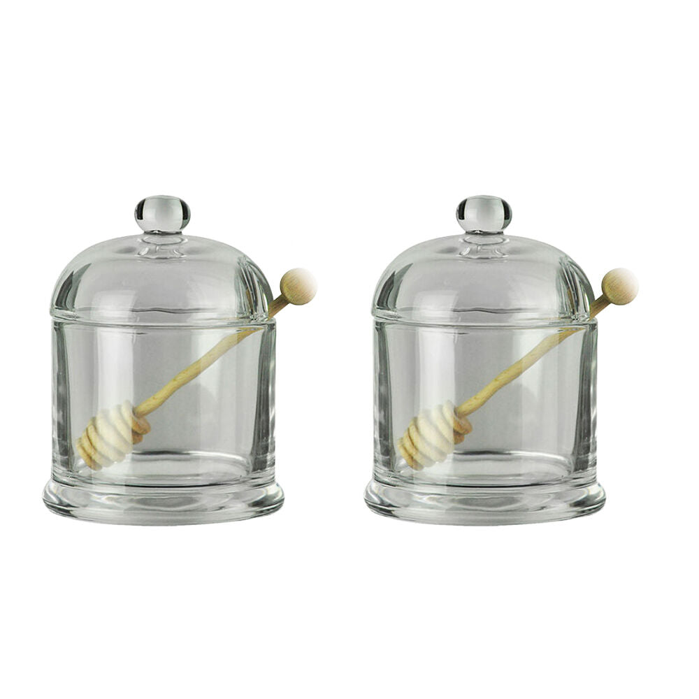NF Living Honey Jar Set With Lid Reusable 12.5x9.5cm Solid Clear (2 Pack)