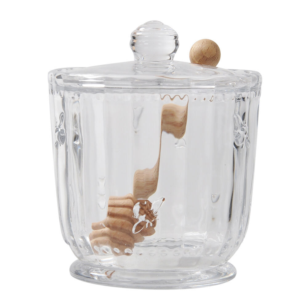 NF Living Honey Vessel 350ml 9.5x11.5cm Jar Glass Kitchen Organisers Clear (2 Pack) — image 2