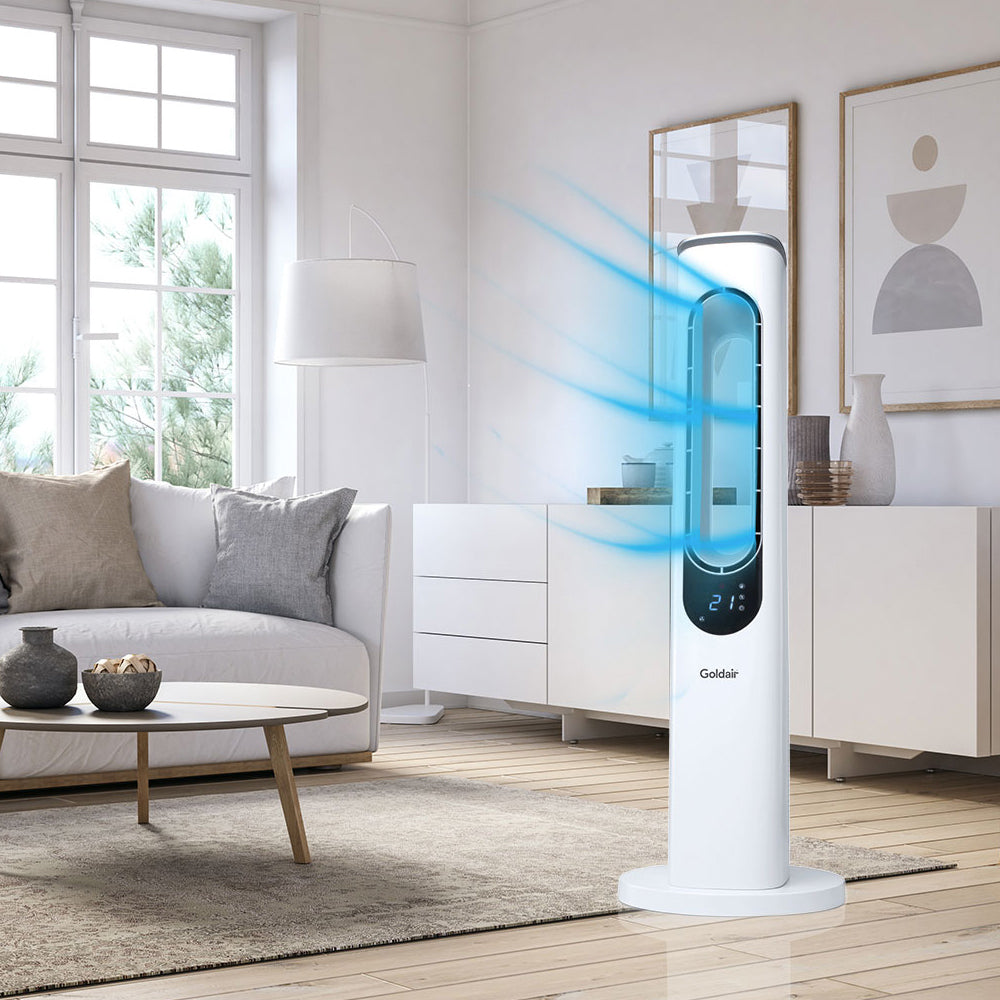 Goldair 94cm 50W Bladeless Electric Cooling Tower Fan w/Remote/Mood Light White — image 3