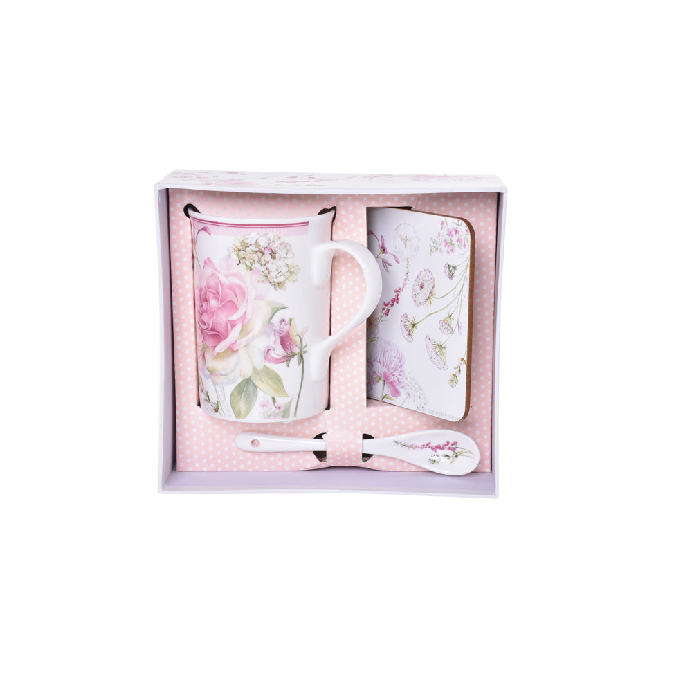 Gibson Gifts Roses & Dandelion Mug/Spoon/Coaster Drinkware Set w/ Box (3 Pieces) — image 3