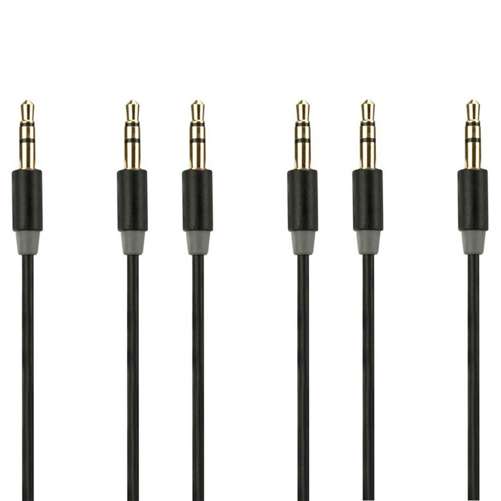Gecko 1m 3.5mm Male to M Slimline Sound Wire Aux Cable For Smartphone Black (3 Pack)