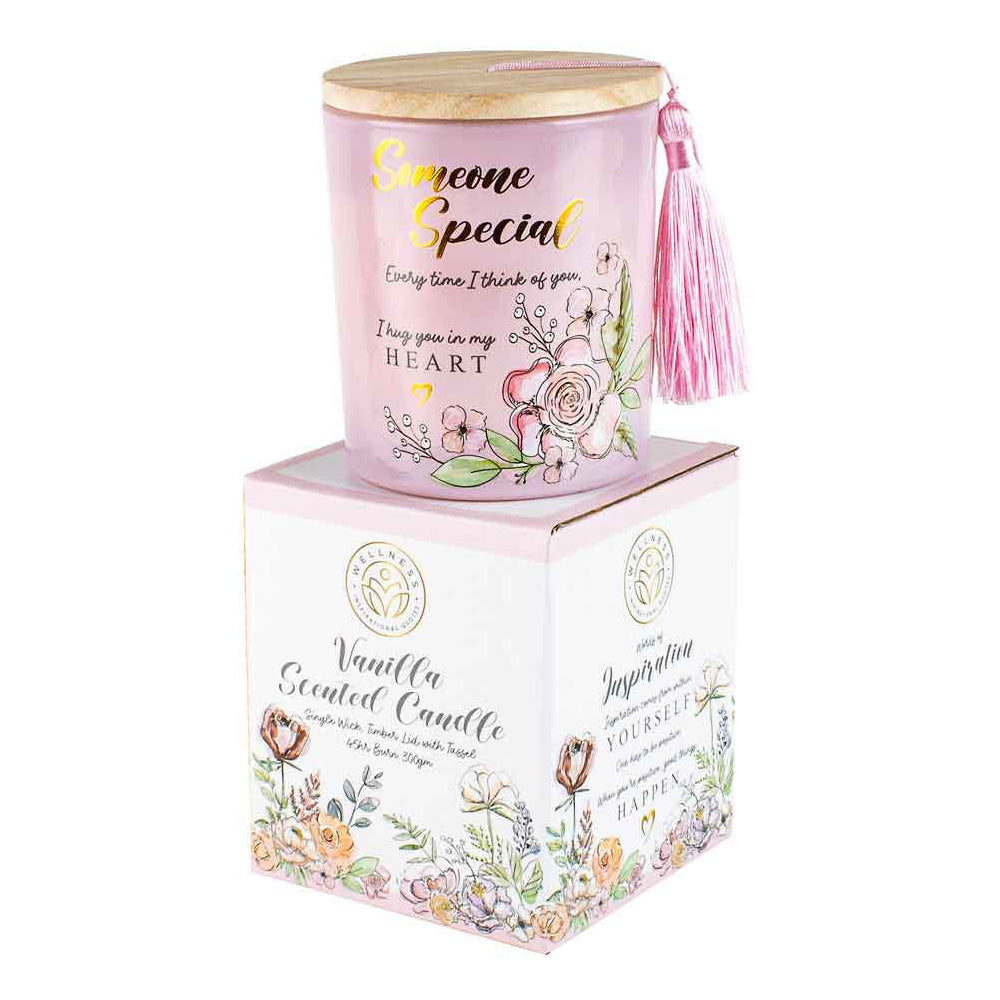 LMD Someone Special 300g Vanilla Scented Candle w/ Wood Lid & Tassel Home Decor (2 Pack) — image 3
