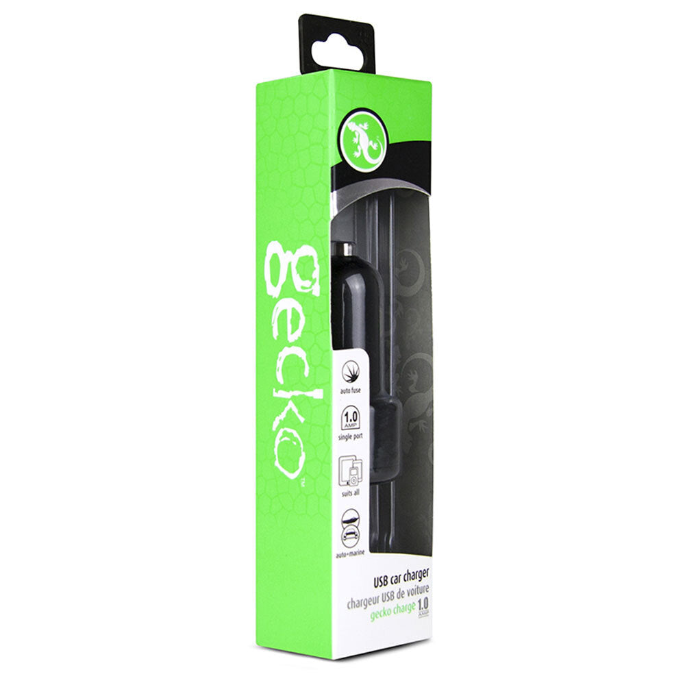 Gecko Smart 1.0A USB Car Charger for Smartphones GPS Tablet Dash Cameras Black — image 6