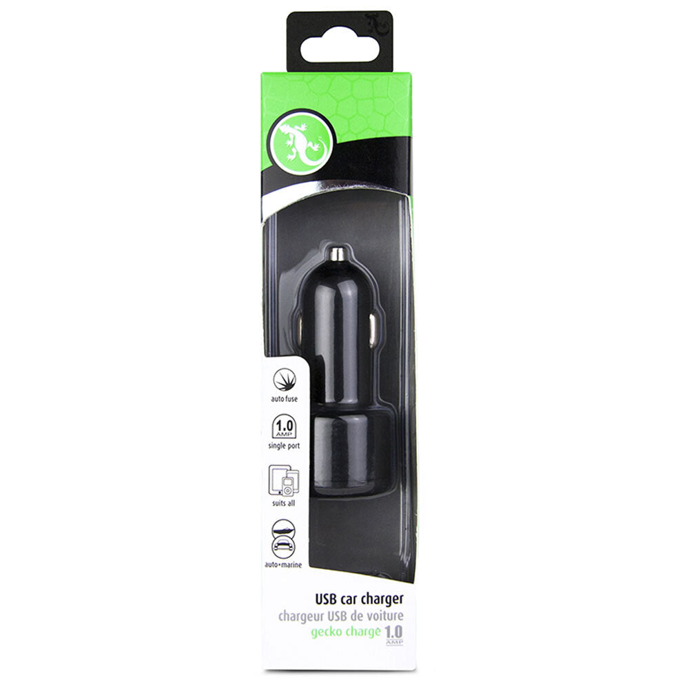 Gecko Smart 1.0A USB Car Charger for Smartphones GPS Tablet Dash Camera Black (2 Pack) — image 6