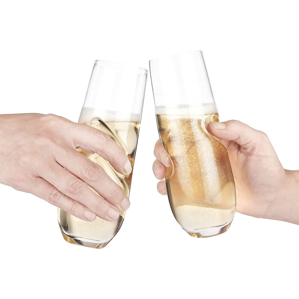 Final Touch Conundrum Bubbles 300ml Sparkling/Champagne Glass Stemless Clear (4 Pieces) — image 4