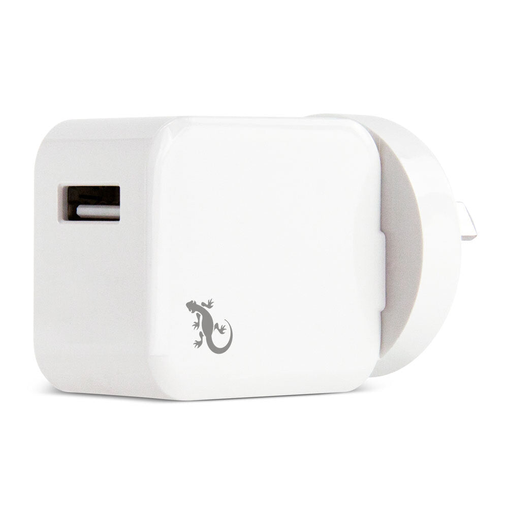 Gecko 2.4A USB Port Rapid Charge Wall Charger Adapter Plug for iPhone/Android WH