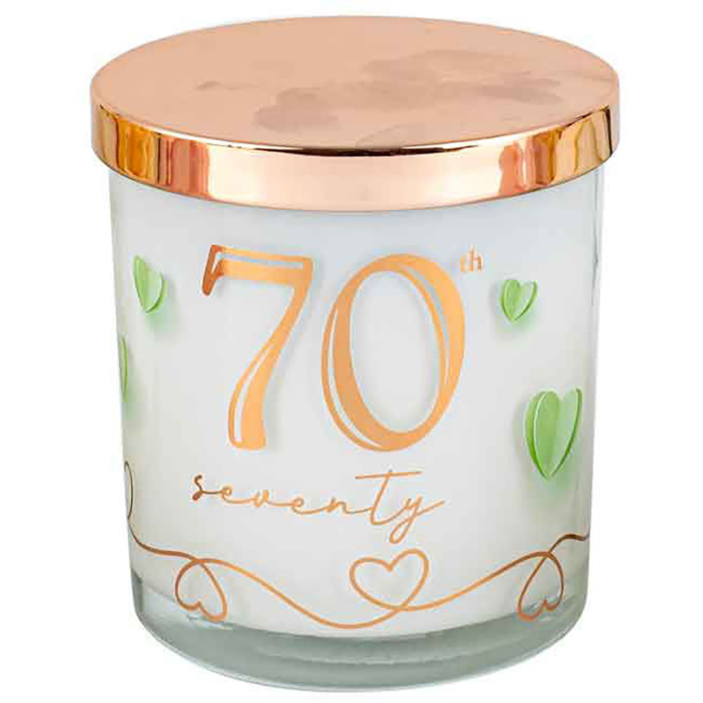 LMD 70th Candle Vanilla Scented Smell 45hr Burn Time 9 x 8cm Keepsake Gift Set — image 2