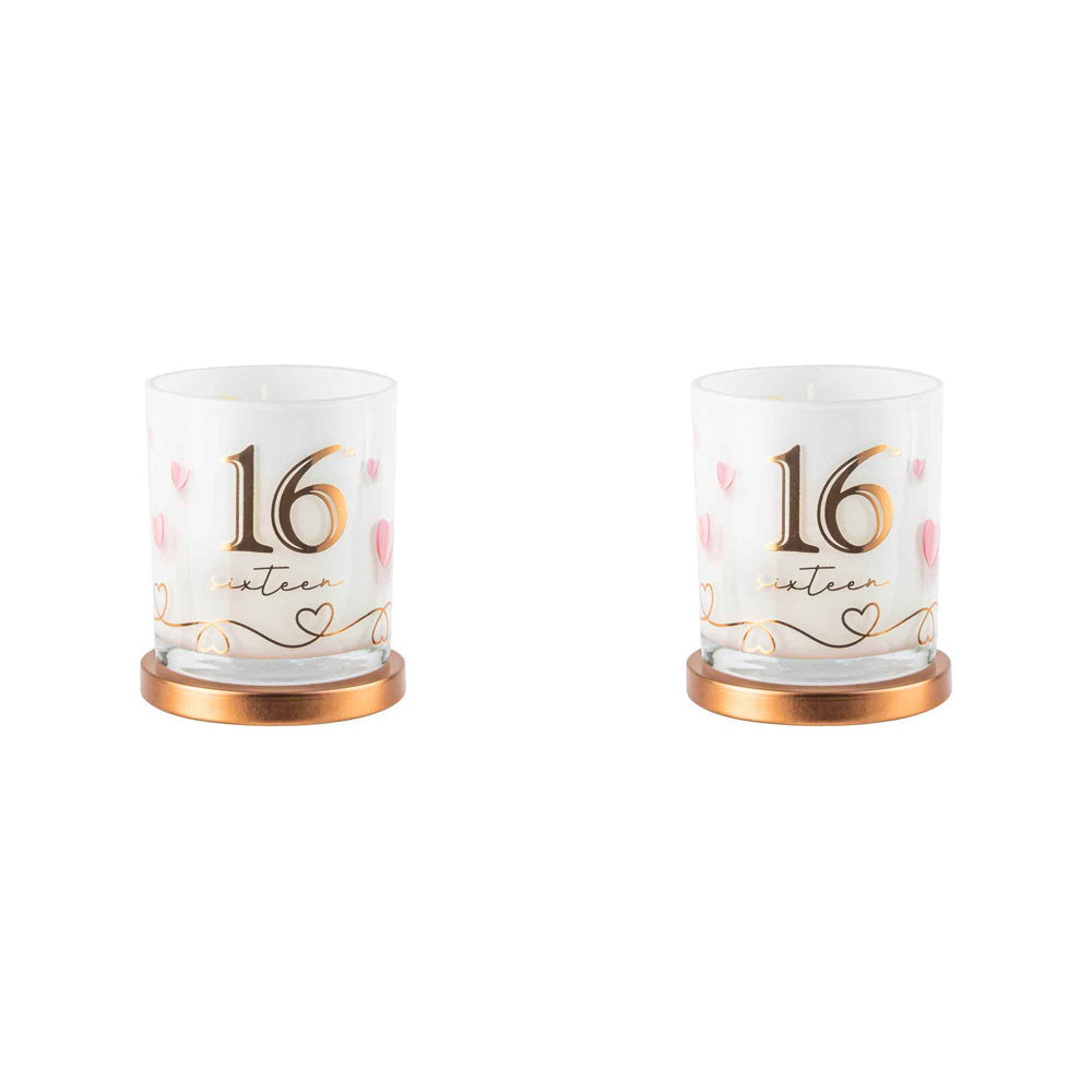 LMD 16th Candle Vanilla Scented 15-20hr Burn Time 9 x 8cm Gift Set (2 Pack)