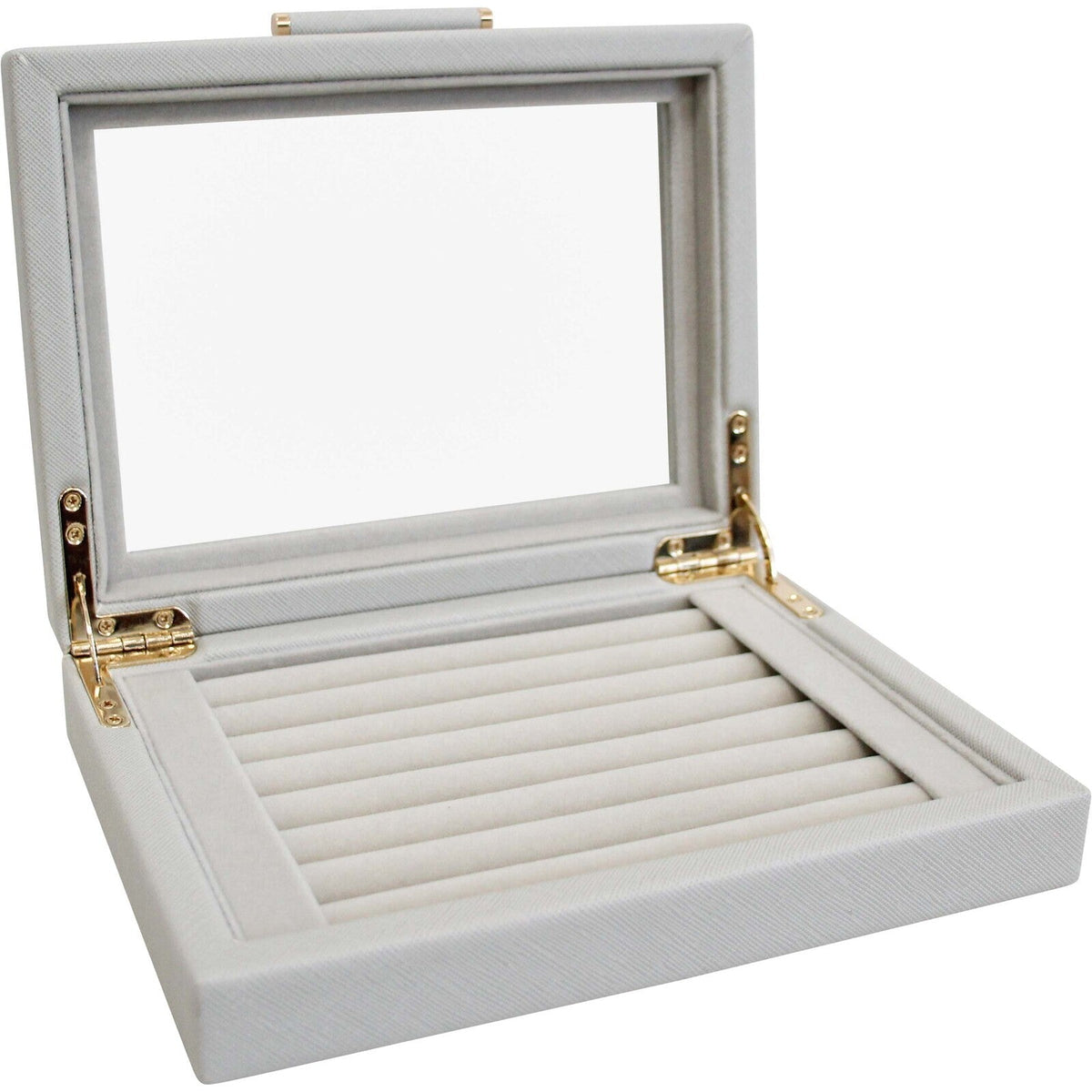 LVD MDF Glass 20x15.5cm Jewellery Ring Box Storage Holder Organiser Rectangle Dove