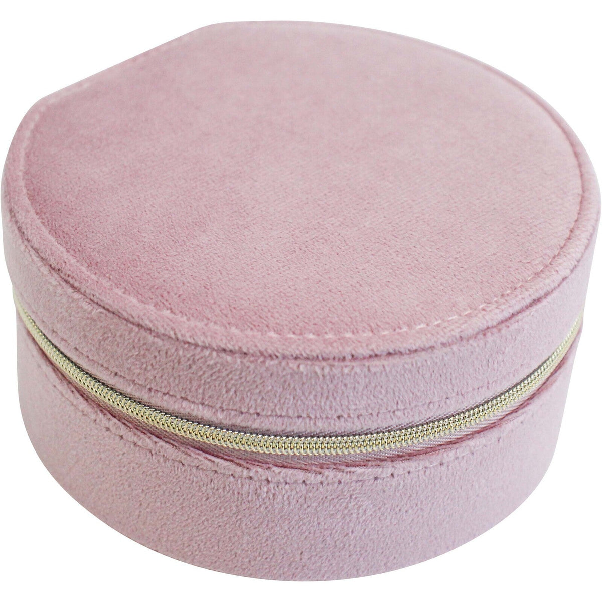 LVD MDF Glass 12.5cm Mini Jewellery Case Storage Holder Display Organiser Round Pink — image 2