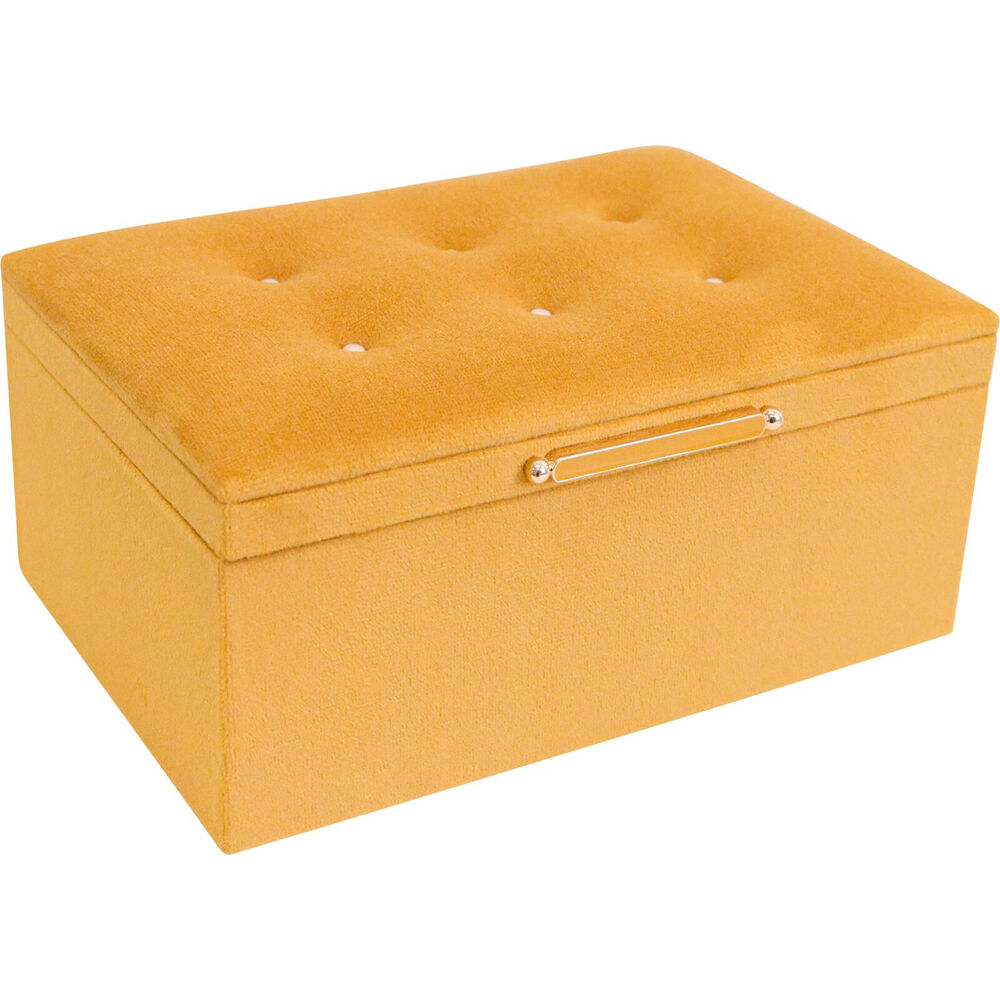 LVD Velvet Jewellery Accessories Storage Box Organiser 18.5x13cm Mustard — image 2