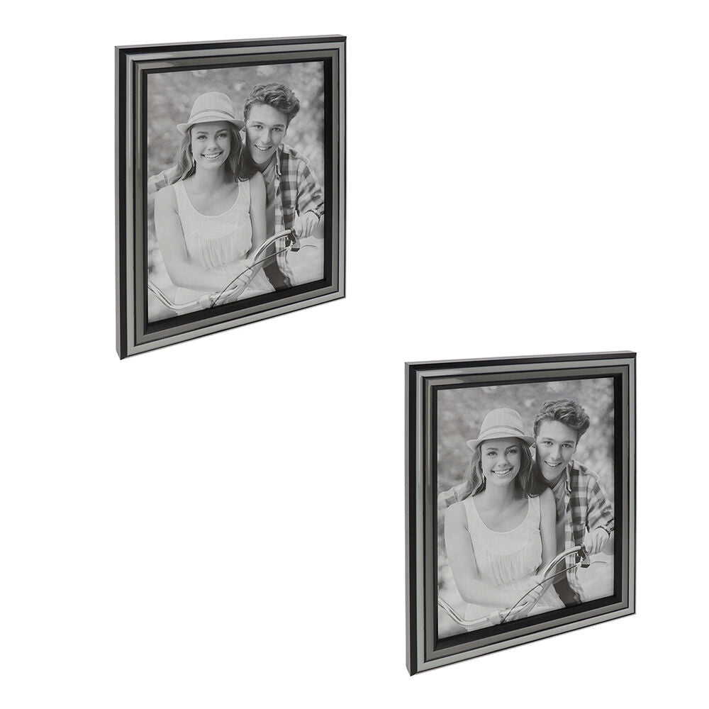 Gibson Gifts Grey Shades Epoxy 8x10 Keepsake Memory Picture Frame Holder (2 Pack)