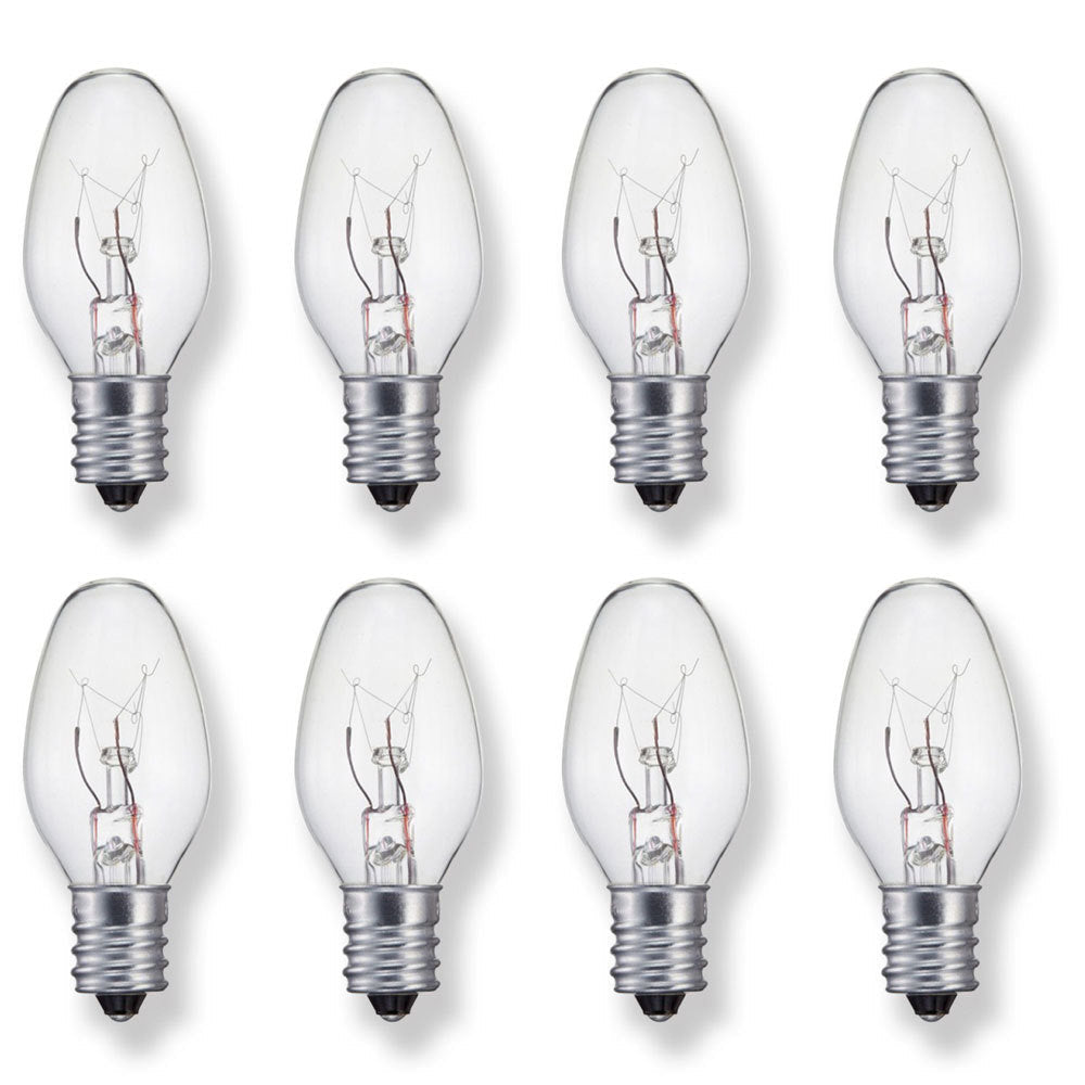 Sansai 8pk 7W/240V E14 Replacement Warm Light Bulb Clear for Night Light/Lamps