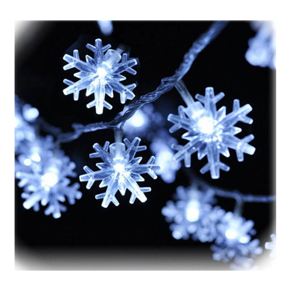 Sansai 100 LED Electric Snowflake Decorative/Christmas String Lights Cool White — image 3