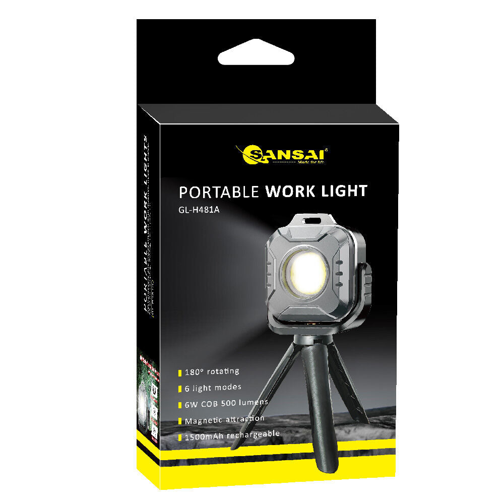 Sansai 6.1x5.6x2.8cm Portable Rechargeable Waterproof 6W LED Work Light — image 4