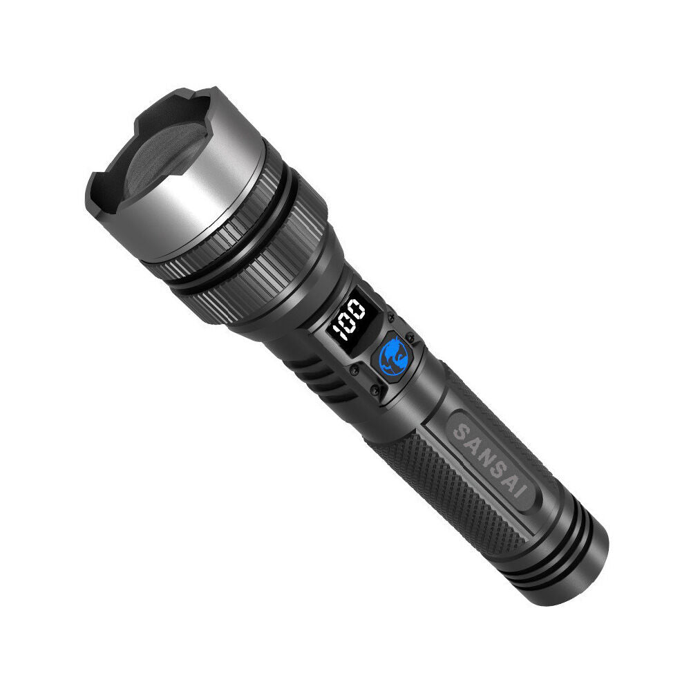 Sansai 40x40x168mm Tactical Grade Rechargeable 10W LED Torch Up to 300 meters