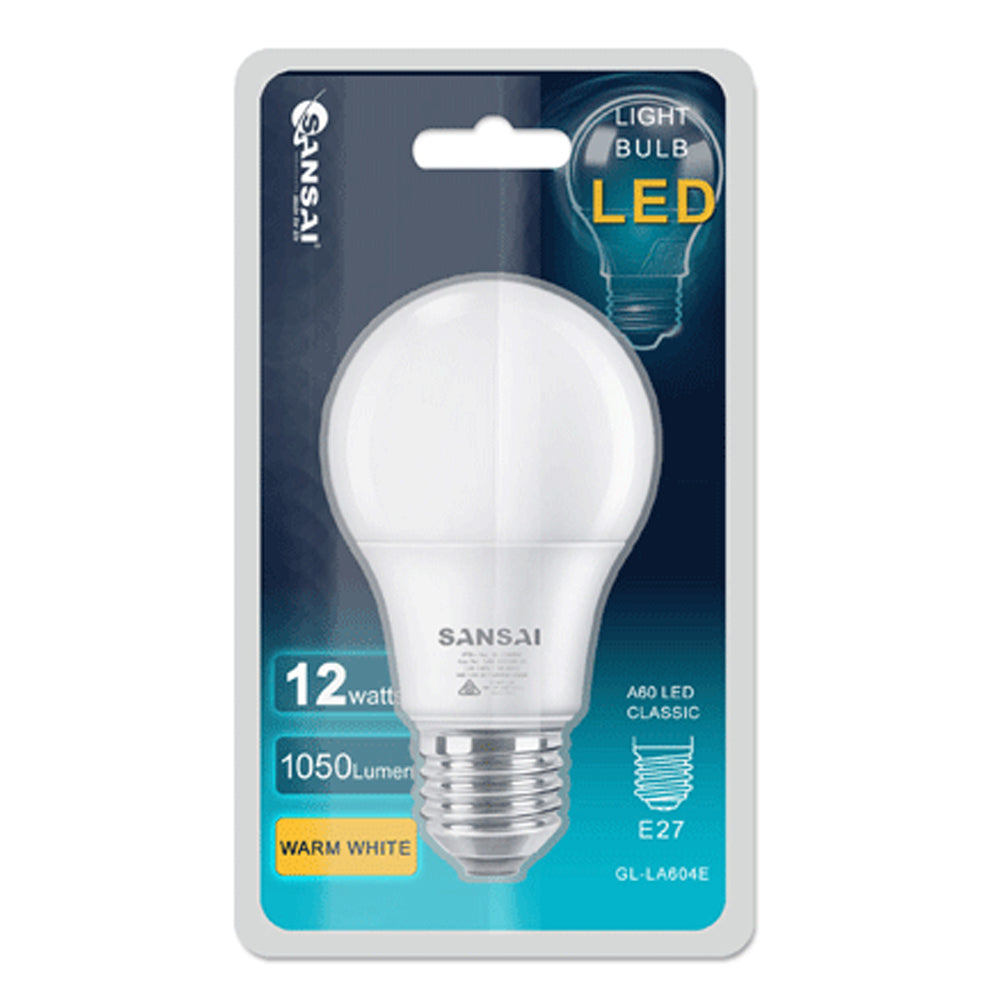 Sansai Home/Office LED 1050lm Screw In Light Bulb A60 12W E27 Warm White 3000K — image 2
