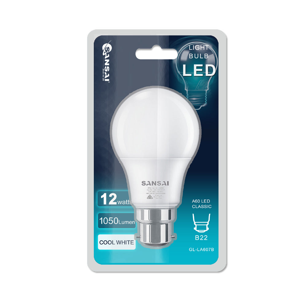 Sansai Home/Office LED 1050lm Light Bulb A60 12W B22 Bayonet Cool White 6500K — image 2