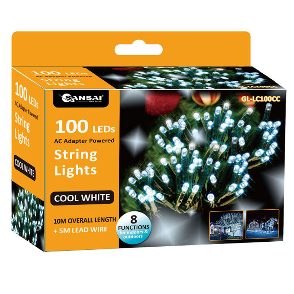 Sansai 100 LED Electric Lumini Decorative/Christmas String Lights Cool White (2 Pack) — image 2