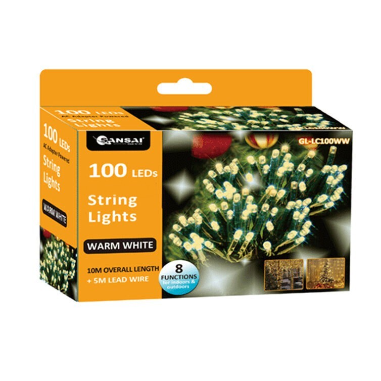 Sansai USB Powered 100 LED 10m Party Lights - Warm White (2 Pack) — image 2