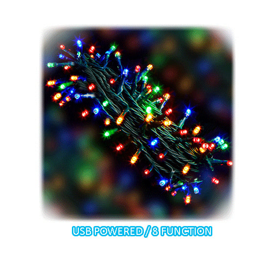 Sansai AC Powered 200 LED 20m Party Lights - Multi Colour (2 Pack) — image 2