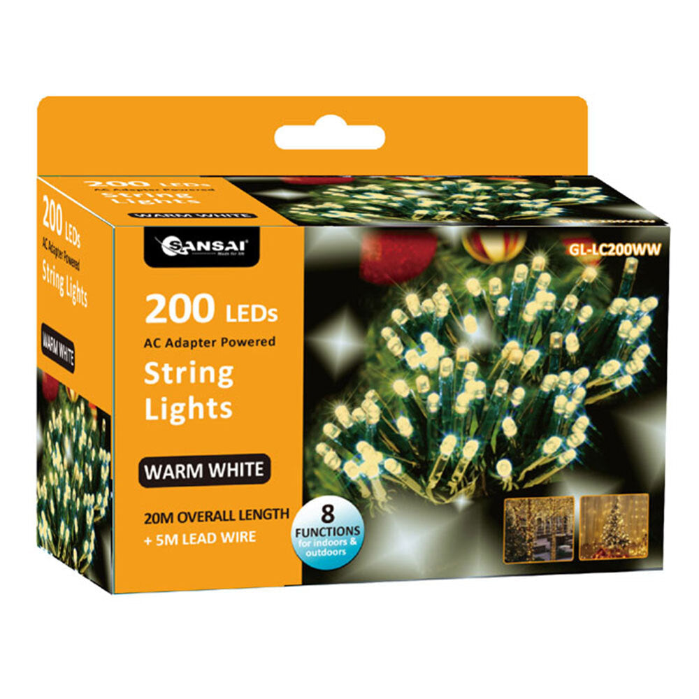Sansai 200 LED Electric Lumini Decorative/Christmas String Lights Warm White (2 Pack) — image 2