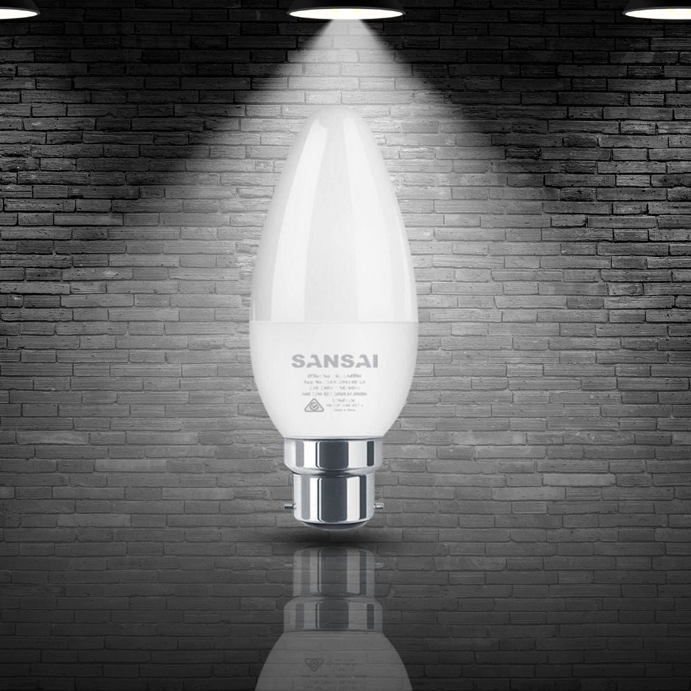 Sansai Home/Office LED 425lm Light Bulb C37 5W B22 Bayonet Warm White 3000K — image 3