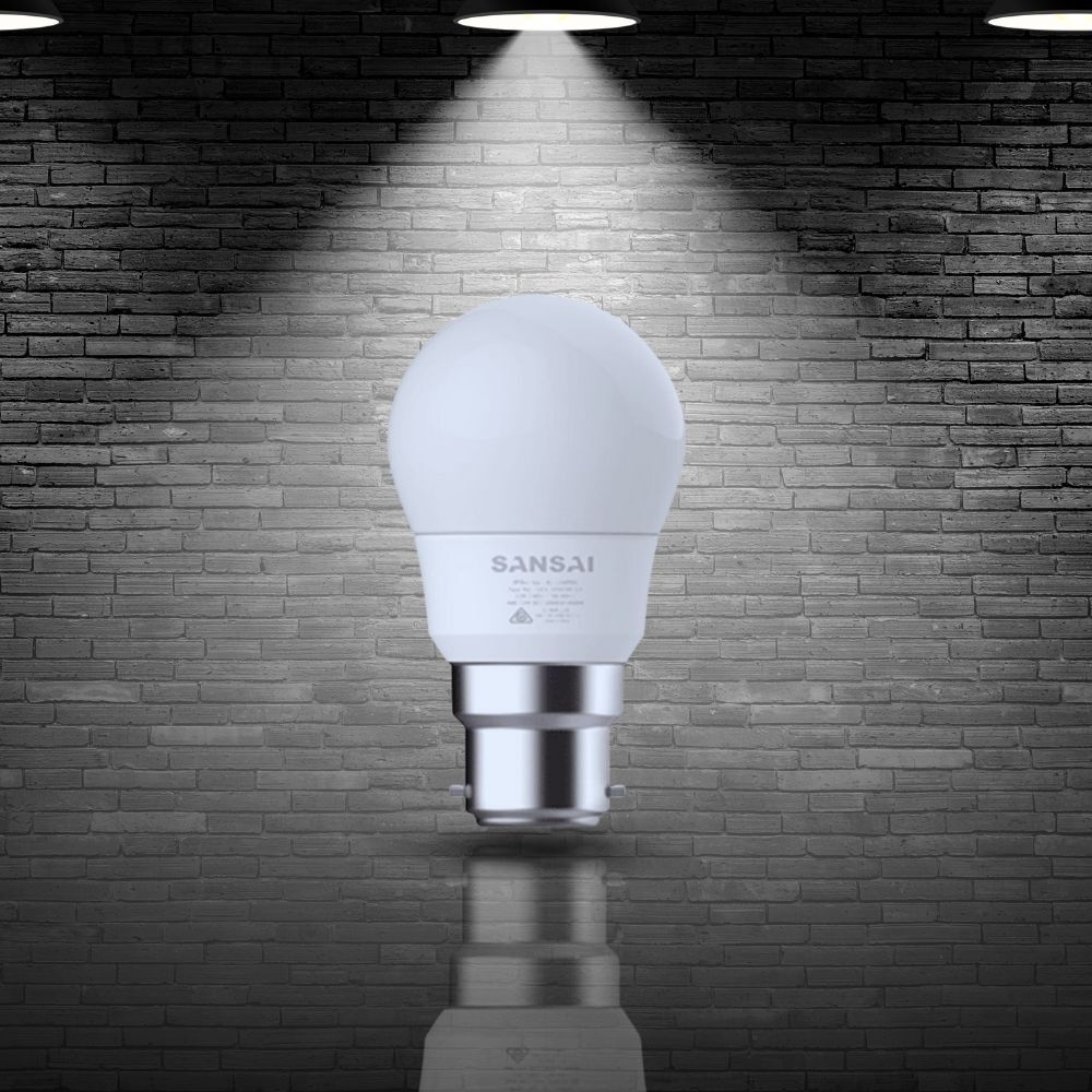 Sansai Fancy Round LED 425lm Light Bulb G45 5W B22 Bayonet Cool White 6500K — image 3