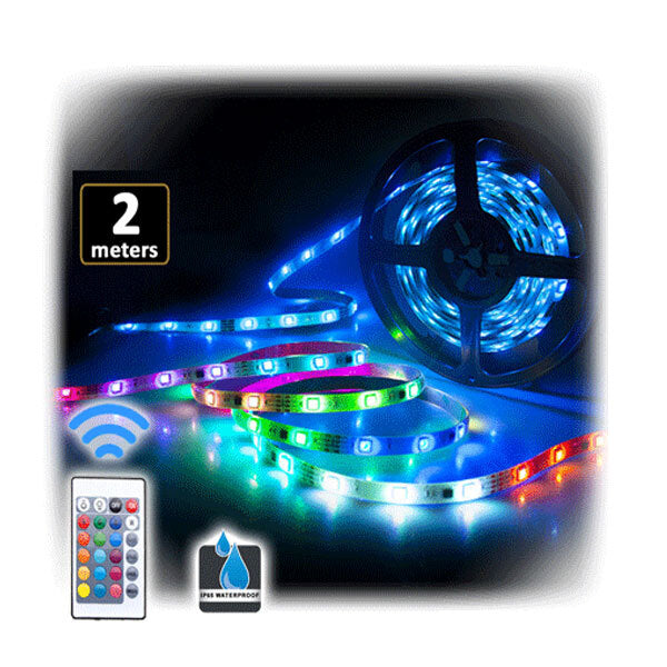 Sansai USB Powered RGB LED Light TV Backlight Strip Lights w/ Remote Control (2 Pack) — image 4