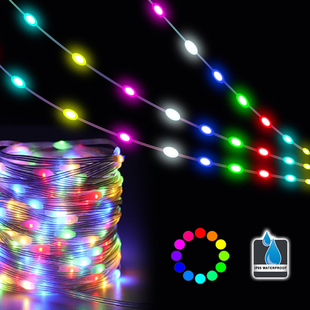 Sansai 15m RGB LED Bluetooth App Control Fairy Strip Party Lights IP65 w/Remote — image 3