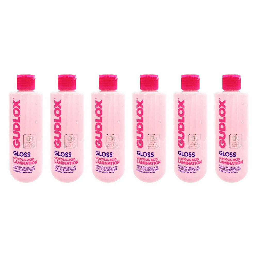 Gudlox Gloss Glycolic Acid Lamination For Dull & Porous Hair Treatment 200ml (6 Pack)