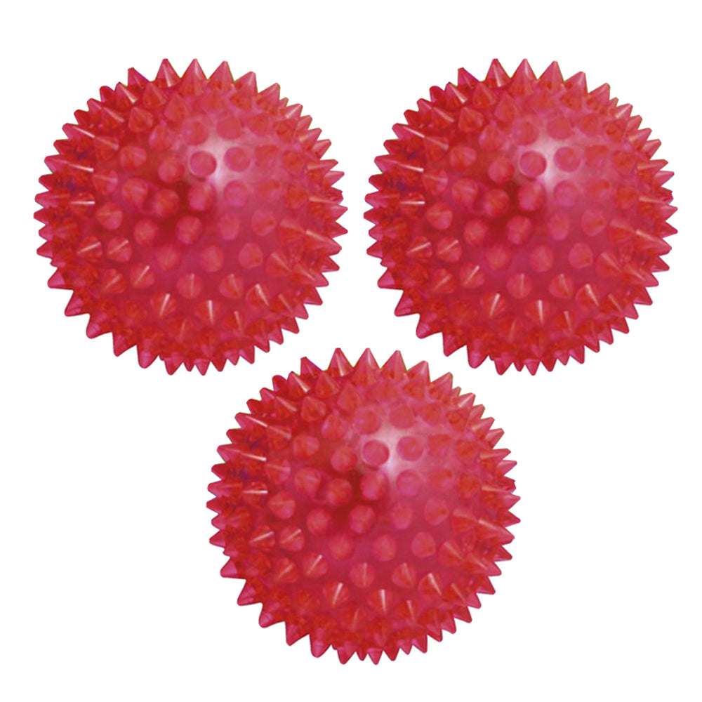 Fumfings Novelty 8cm Flashing Spikey Air Stress Ball Rubber Toy Kids 3y+ Asst (3 Pack)