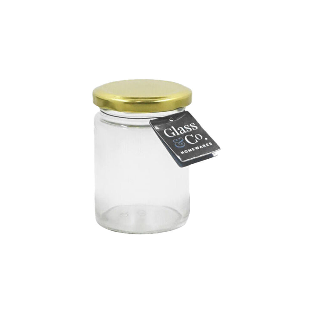 Glass & CO Cleo Round Small Glass Jar Assorted Black/Gold/White 220ml (48 Pack) — image 3