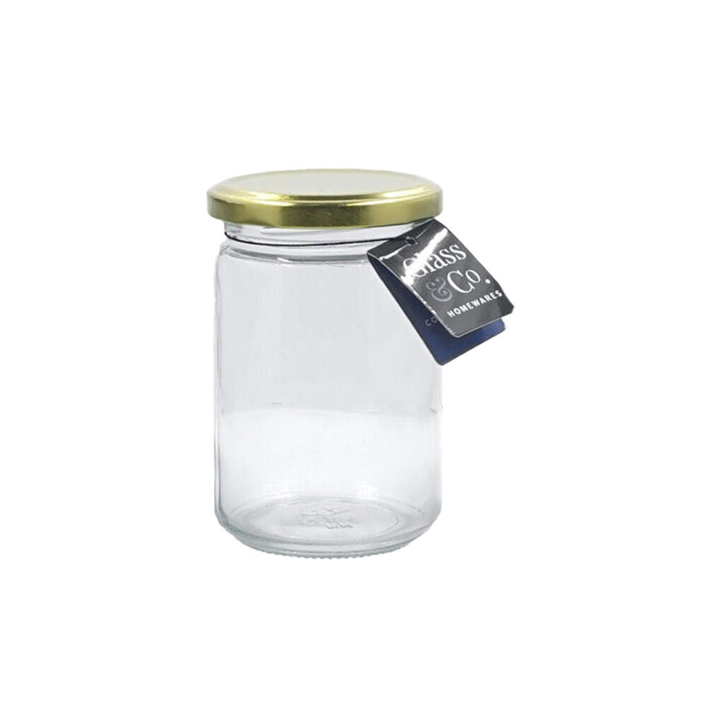 Glass & CO Cleo Round Medium Glass Jar Assorted Black/Gold/White 340ml (36 Pack) — image 3