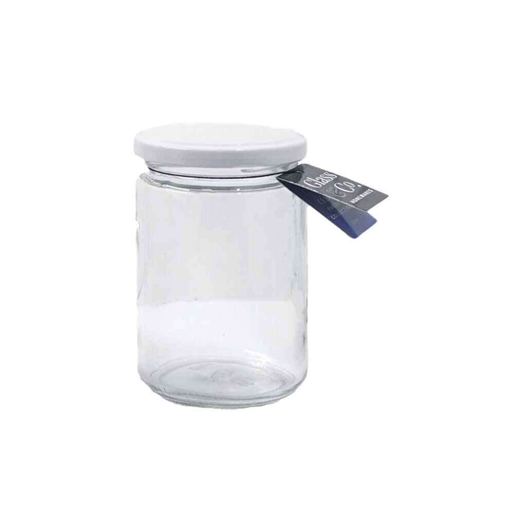 Glass & CO Cleo Round Medium Glass Jar Assorted Black/Gold/White 340ml (36 Pack) — image 4