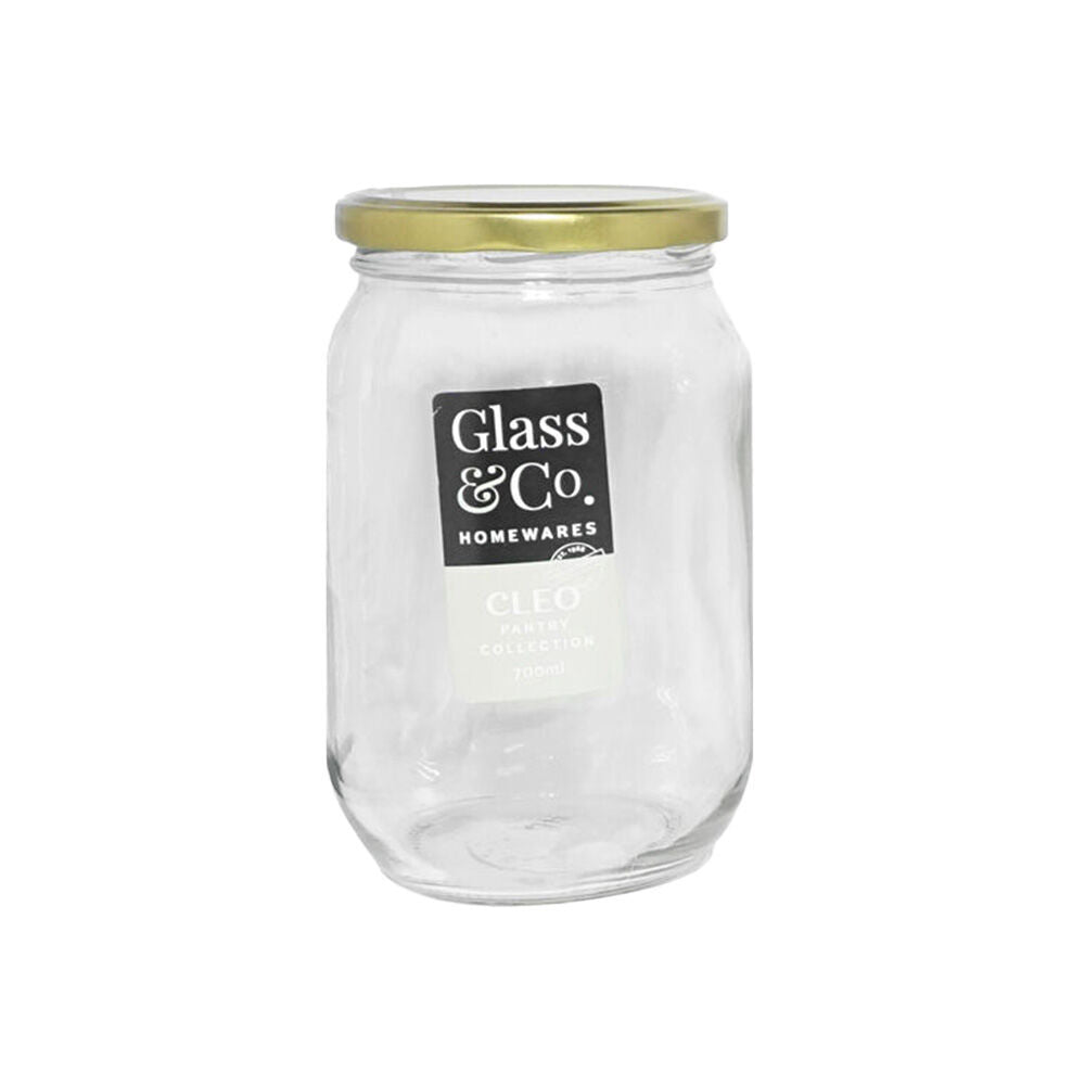 Glass & CO Cleo Round Large Glass Jar Assorted Black/Gold/White 700ml (36 Pack) — image 4