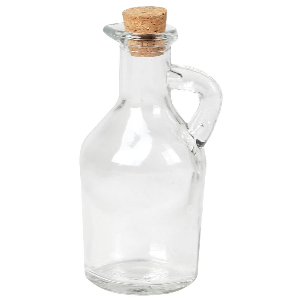 Glass & CO Mini Round Push Cork Lid Storage Bottle Jug 175ml Clear (6 Pack) — image 2