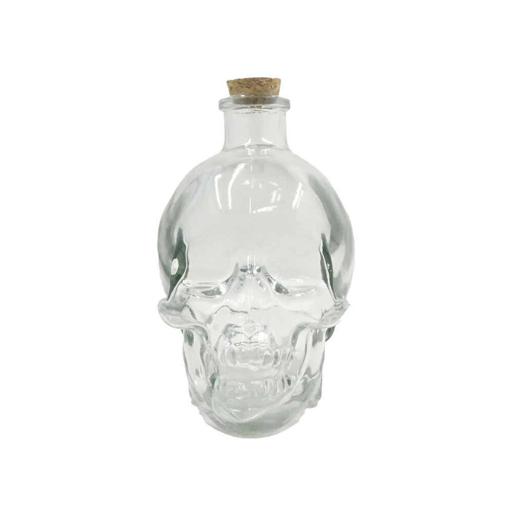 Glass & CO Medium Glass Skull Wine/Whiskey Drinking Bottle Clear 380ml (12 Pack) — image 2